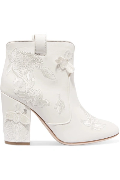 Laurence Dacade Pete Embroidered Western Booties, White
