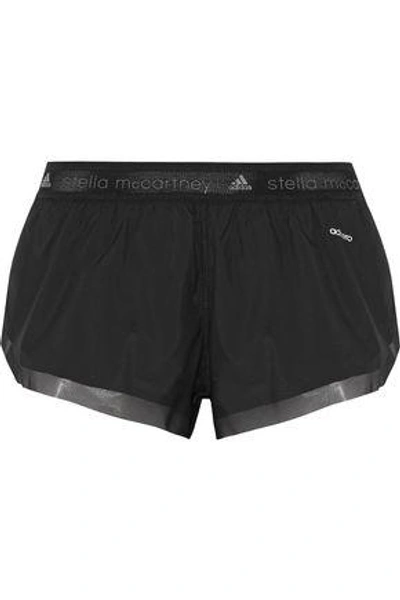 Adidas By Stella Mccartney Woman Run Mesh-trimmed Shell Shorts Black