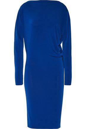 By Malene Birger Woman Finae Draped Stretch-crepe Dress Cobalt Blue ...