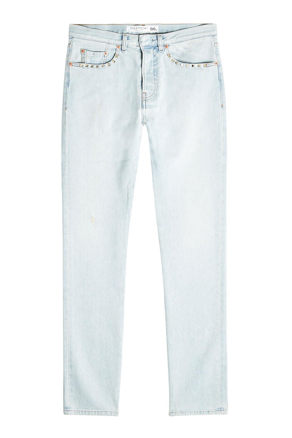 valentino rockstud denim