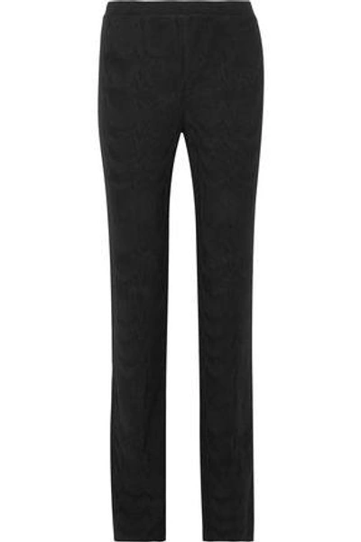 Missoni Woman Crochet-knit Wool Straight-leg Pants Black