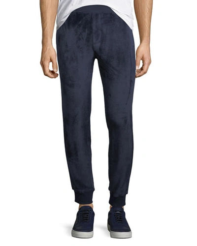Atm Anthony Thomas Melillo Velour Pull-on Sweatpants In Faded Blue