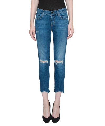 J Brand Sadey Slim Denim Cotton Jeans In Blu
