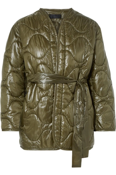 Nili Lotan Varick Quilted Shell Jacket In Army Green