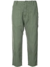 Nili Lotan Luna Cropped Cotton And Linen-blend Twill Pants In Camo