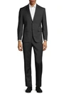 Kenneth Cole Slim-fit Solid Wool-blend Stretch Suit In Charcoal