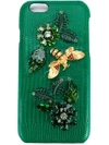 Dolce & Gabbana Crystal Embellished Goatskin Iphone 6 Case - Green