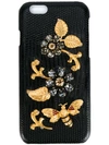 Dolce & Gabbana Crystal Embellished Iphone 6 Case In Black