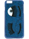 Chiara Ferragni Flirting Glitter Iphone 6/6s Plus Case In Blue