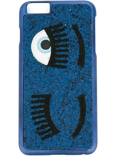 Chiara Ferragni Flirting Glitter Iphone 6/6s Plus Case In Blue