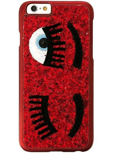 Chiara Ferragni Flirting Glitter Iphone 6 Plus Case In Red