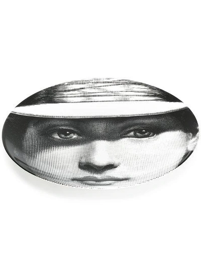 Fornasetti Hat Lady Plate In White
