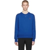 Ami Alexandre Mattiussi Embroidered Loopback Cotton-jersey Sweatshirt In Blue