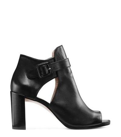 Stuart Weitzman The Openface Bootie In Black Nappa Leather