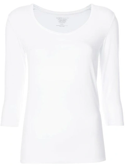Majestic Scoop Neck Top In White