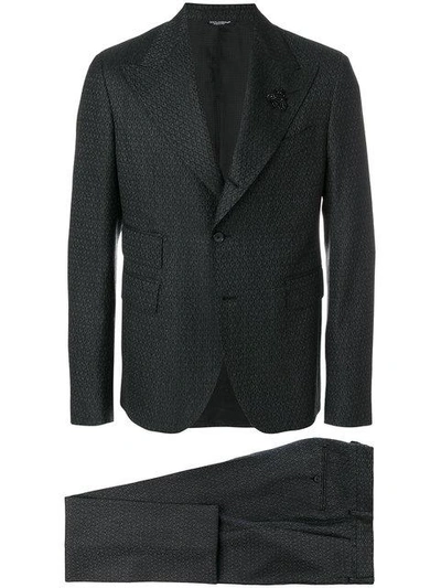 Dolce & Gabbana Patterned Formal Suit In Black