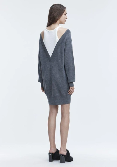 Alexander Wang Bi-layer Knit Dress In Gray