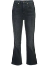 Khaite Cropped Flared Jeans In Black