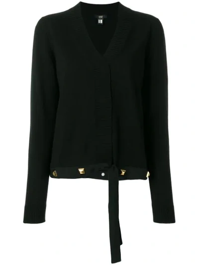 Cavalli Class Studded Cardigan In Black