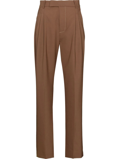 Sir. Brown Adrien Pleated Trousers