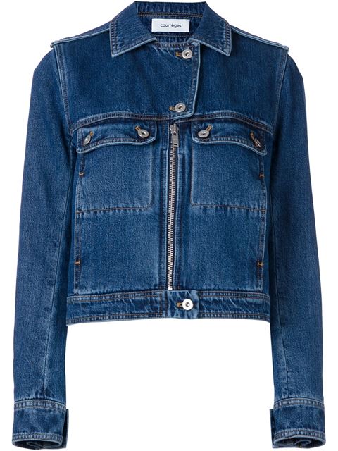 CourrÈges Denim Jacket In Blue | ModeSens