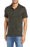 Billy Reid Smith Short Sleeve Polo Shirt In Pine Green