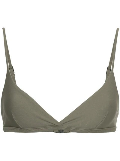 Matteau Tri Crop Bikini Top - Grey In Grey