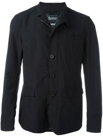 Herno Roll Neck Jacket In Blue