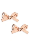 Kate Spade 'skinny Mini' Bow Stud Earrings In Rose Gold