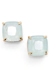Kate Spade Mini Small Square Semiprecious Stone Stud Earrings In Amazonite/ Gold