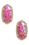 Kendra Scott Ellie Earrings In Pink Kyocera Opal/ Gold