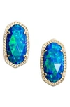 Kendra Scott Ellie Earrings In Royal Blue Kyocera Opal/ Gold