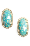 Kendra Scott Ellie Earrings In Aqua Kyocera Opal/ Gold