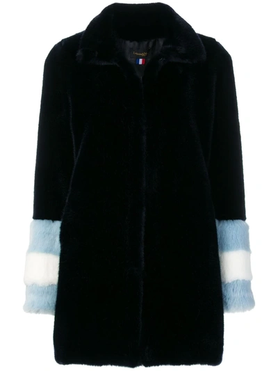 La Seine & Moi Carene Faux Fur Coat In Blue