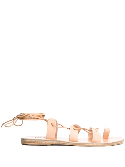 Ancient Greek Sandals Alcyone Strappy Flat Sandals In Beige