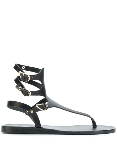 Ancient Greek Sandals Themis Buckled Leather Sandals In Black
