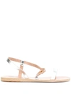 Ancient Greek Sandals Niove Flat Sandals In Metallic