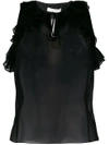 Three Floor Indianna Frill Top In Black