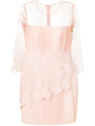 Three Floor Great Heights Lace Fitted Dress In Yellow