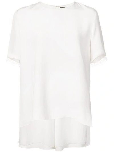 Adam Lippes Lace Trim T-shirt - White