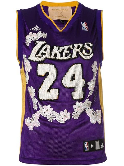 Night Market Lakers Embroidered Nba Tank In Purple