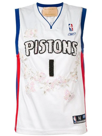 Night Market Pistons Embroidered Nba Tank In White