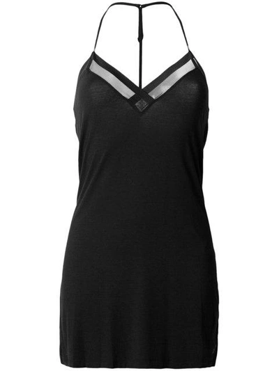 Calvin Klein Halterneck Chemise In Black