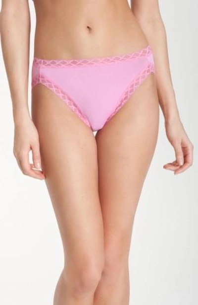 Natori Bliss French-cut Lace-trim Cotton Brief 152058 In Sorbet