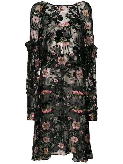 Preen By Thornton Bregazzi Floral Evelina Dress In Black