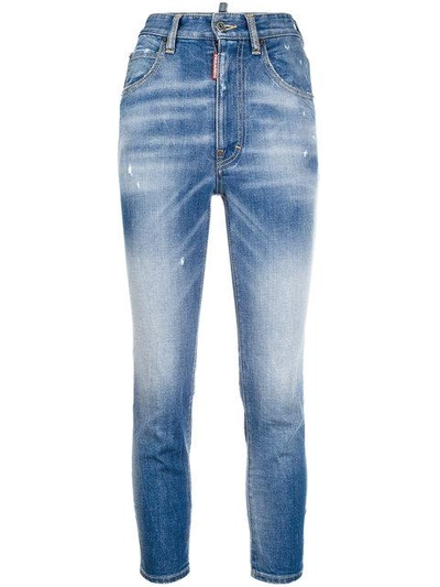 Dsquared2 High Waist Twiggy Jeans In Blue