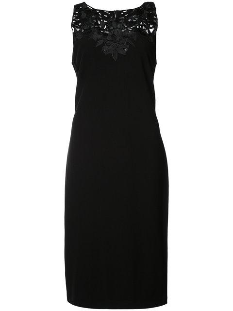Natori Embroidered Sheath Dress In Black | ModeSens