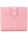 Bottega Veneta Mini Intrecciato Wallet - Pink