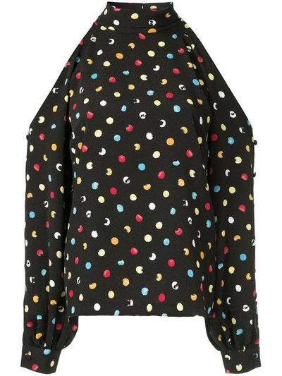 Anna October Dotted Blouse In Black