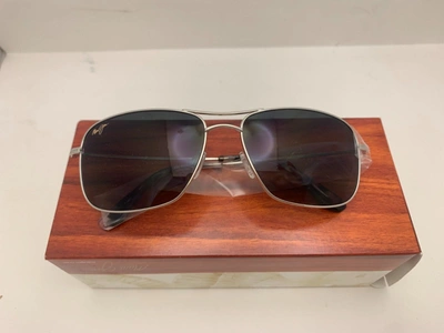 Pre-owned Maui Jim Brand  Wiki Wiki Polarized Titanium Sunglasses Gs246-17 Silver/gray